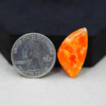Natural Orange Calcite Trillion Cabochon 28x15mm 13.5ct - warm honey-orange - Pedra Gems.