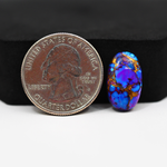 Stabilized Purple Mohave (Mojave) Turquoise Oval Cabochon 17x10x4mm 7.5ct - purple with blue Kingman turquoise nuggets and bronze veining - Pedra Gems.