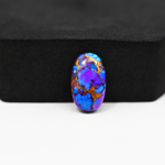 Stabilized Purple Mohave (Mojave) Turquoise Oval Cabochon 17x10x4mm 7.5ct - purple with blue Kingman turquoise nuggets and bronze veining - Pedra Gems.
