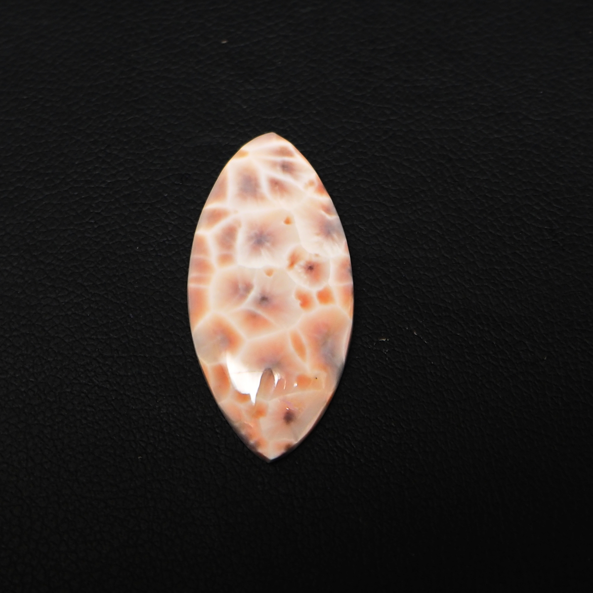 Natural Pink Natrolite (Thomsonite) Marquise Cabochon 29x13x4mm 9.5ct - view 2 - Pedra Gems