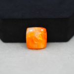 Natural Orange Calcite Square Cabochon 15x14mm 11ct - warm honey-orange - Pedra Gems.