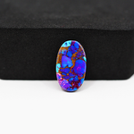Stabilized Purple Mohave (Mojave) Turquoise Oval Cabochon 17x10x4mm 7.5ct - purple with blue Kingman turquoise nuggets and bronze veining - Pedra Gems.