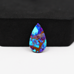Stabilized Purple Mohave (Mojave) Turquoise Pear Cabochon 19x11x3mm 5.5ct - purple with blue Kingman turquoise nuggets and bronze veining - Pedra Gems.