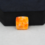 Natural Orange Calcite Square Cabochon 15x14mm 11ct - warm honey-orange - Pedra Gems.