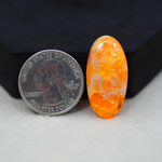 Natural Orange Calcite Oval Cabochon 29x15mm 20ct - warm honey-orange - Pedra Gems.