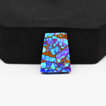 Stabilized Purple Mohave (Mojave) Turquoise Trapezoid Cabochon 19x15x4mm 14ct - purple with blue Kingman turquoise nuggets and bronze veining - Pedra Gems.