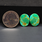 Mohave Mojave turquoise composite pair 18x14x3mm 9ct oval cabochon Kingman - photo 1