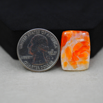 Natural Orange Calcite Square Cabochon 22x16mm 13.5ct - warm honey-orange - Pedra Gems.