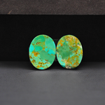 Mohave Mojave turquoise composite pair 18x14x3mm 9ct oval cabochon Kingman - photo 3