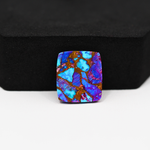 Stabilized Purple Mohave (Mojave) Turquoise Cushion Cabochon 17x15x4mm 11ct - purple with blue Kingman turquoise nuggets and bronze veining - Pedra Gems.