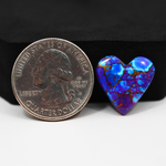 Stabilized Purple Mohave (Mojave) Turquoise Heart Cabochon 17x17x4mm 10.5ct - purple with blue Kingman turquoise nuggets and bronze veining - Pedra Gems.