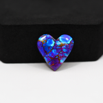 Stabilized Purple Mohave (Mojave) Turquoise Heart Cabochon 17x17x4mm 10.5ct - purple with blue Kingman turquoise nuggets and bronze veining - Pedra Gems.