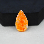 Natural Orange Calcite Pear Cabochon 26x15mm 17.5ct - warm honey-orange - Pedra Gems.