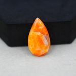 Natural Orange Calcite Pear Cabochon 26x15mm 17.5ct - warm honey-orange - Pedra Gems.