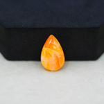Natural Orange Calcite Pear Cabochon 18x12mm 7.5ct - warm honey-orange - Pedra Gems.