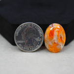 Natural Orange Calcite Oval Cabochon 23x17mm 16ct - warm honey-orange - Pedra Gems.