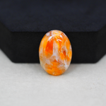 Natural Orange Calcite Oval Cabochon 23x17mm 16ct - warm honey-orange - Pedra Gems.
