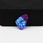 Stabilized Purple Mohave (Mojave) Turquoise Freeform Cabochon 15x11x3mm 5ct - purple with blue Kingman turquoise nuggets and bronze veining - Pedra Gems.