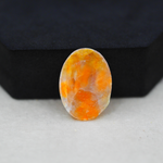 Natural Orange Calcite Oval Cabochon 23x17mm 16ct - warm honey-orange - Pedra Gems.