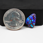 Stabilized Purple Mohave (Mojave) Turquoise Freeform Cabochon 16x11x3mm 5.5ct - purple with blue Kingman turquoise nuggets and bronze veining - Pedra Gems.