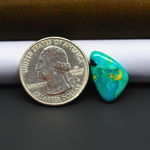 Mohave Turquoise & White Buffalo Freeform Cabochon 18x12mm 6ct - Green and Blue with Yellow Matrix - Pedra Gems