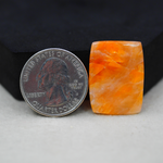 Natural Orange Calcite Rectangle Cabochon 26x19mm 20ct - warm honey-orange - Pedra Gems.