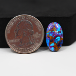Stabilized Purple Mohave (Mojave) Turquoise Oval Cabochon 18x11x3mm 5.5ct - purple with blue Kingman turquoise nuggets and bronze veining - Pedra Gems.