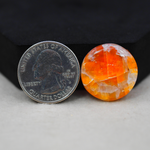 Natural Orange Calcite Round Cabochon 22x22mm 19.5ct - warm honey-orange - Pedra Gems.