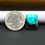 Mohave Turquoise & White Buffalo Rectangle Cabochon 18x14mm 8.5ct - Blue with Bold Black - Pedra Gems