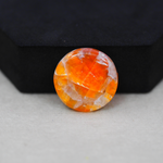 Natural Orange Calcite Round Cabochon 22x22mm 19.5ct - warm honey-orange - Pedra Gems.