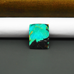 Mohave Turquoise & White Buffalo Rectangle Cabochon 18x14mm 8.5ct - Blue with Bold Black - Pedra Gems
