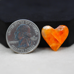 Natural Orange Calcite Heart Cabochon 18x19mm 11ct - warm honey-orange - Pedra Gems.