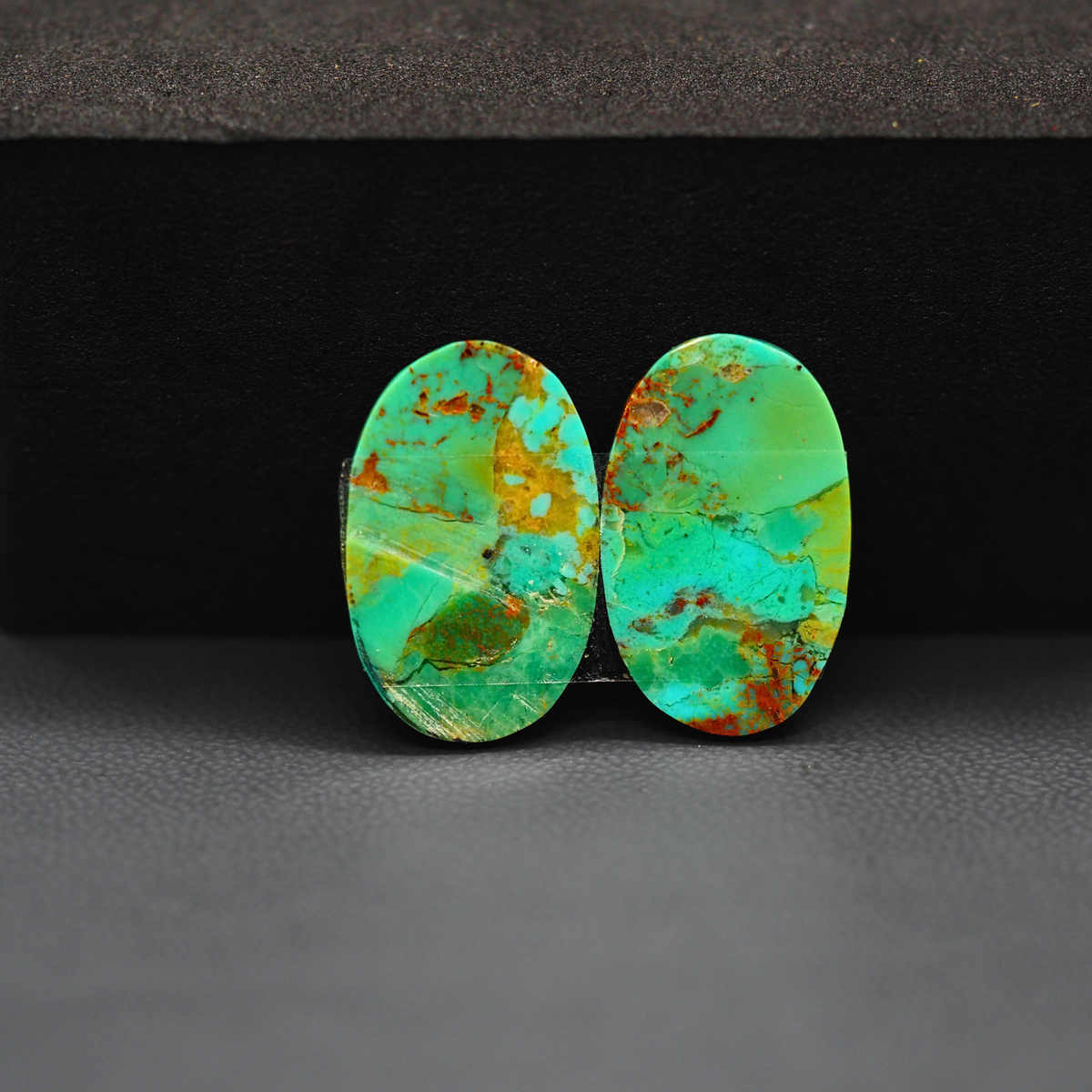 Mohave Mojave turquoise composite pair 20x13x3mm 14ct oval cabochon Kingman - photo 3