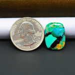 Mohave Turquoise & White Buffalo Cushion Cabochon 19x14mm 8.5ct - Green and Blue with Black and Yellow - Pedra Gems