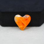 Natural Orange Calcite Heart Cabochon 18x19mm 11ct - warm honey-orange - Pedra Gems.