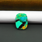 Mohave Turquoise & White Buffalo Cushion Cabochon 19x14mm 8.5ct - Green and Blue with Black and Yellow - Pedra Gems