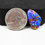 Stabilized Purple Mohave (Mojave) Turquoise Freeform Cabochon 22x14x4mm 14.5ct - purple with blue Kingman turquoise nuggets and bronze veining - Pedra Gems.