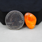 Natural Orange Calcite Trillion Cabochon 21x15mm 11.5ct - warm honey-orange - Pedra Gems.
