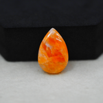 Natural Orange Calcite Pear Cabochon 22x15mm 14ct - warm honey-orange - Pedra Gems.