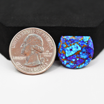 Stabilized Purple Mohave (Mojave) Turquoise Freeform Cabochon 17x19x3mm 13ct - purple with blue Kingman turquoise nuggets and bronze veining - Pedra Gems.