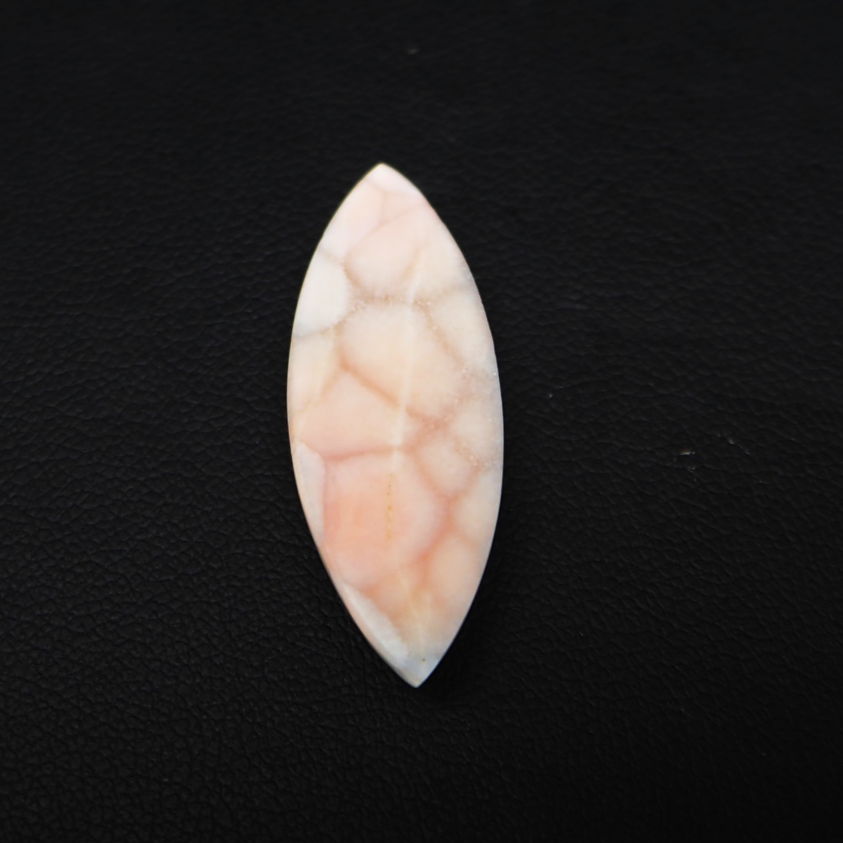 Natural Pink Natrolite (Thomsonite) Marquise Cabochon 32x12x5mm 11.5ct - view 3 - Pedra Gems