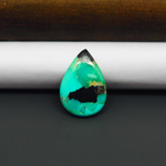 Mohave Turquoise & White Buffalo Pear Cabochon 20x14mm 7.5ct - Green and Blue with Black Band - Pedra Gems