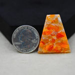 Natural Orange Calcite Freeform Cabochon 32x28mm 43.5ct - warm honey-orange - Pedra Gems.
