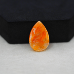 Natural Orange Calcite Pear Cabochon 22x15mm 14ct - warm honey-orange - Pedra Gems.