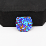 Stabilized Purple Mohave (Mojave) Turquoise Freeform Cabochon 17x19x3mm 13ct - purple with blue Kingman turquoise nuggets and bronze veining - Pedra Gems.