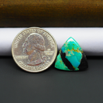 Mohave Turquoise & White Buffalo Trillion Cabochon 18x17mm 7ct - Green and Blue with Black Bands - Pedra Gems