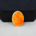 Natural Orange Calcite Oval Cabochon 22x17mm 14ct - warm honey-orange - Pedra Gems.