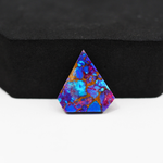 Stabilized Purple Mohave (Mojave) Turquoise Freeform Cabochon 19x15x5mm 11.5ct - purple with blue Kingman turquoise nuggets and bronze veining - Pedra Gems.