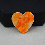Natural Orange Calcite Heart Cabochon 25x26mm 22.5ct - warm honey-orange - Pedra Gems.