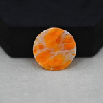 Natural Orange Calcite Round Cabochon 23x23mm 18.5ct - warm honey-orange - Pedra Gems.